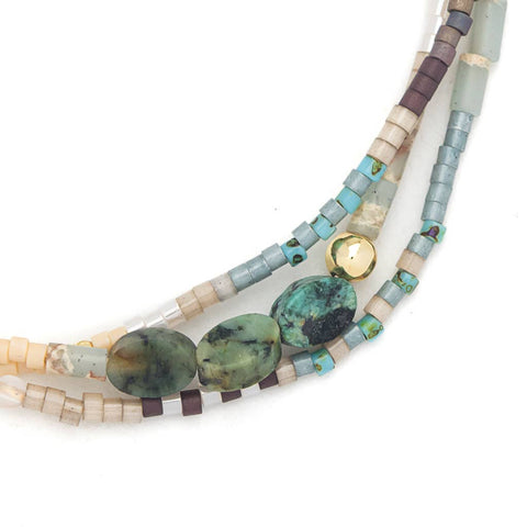 Scout Curated Wears - Mixed Media Bracelet - Transformation/African Turquoise/Gold