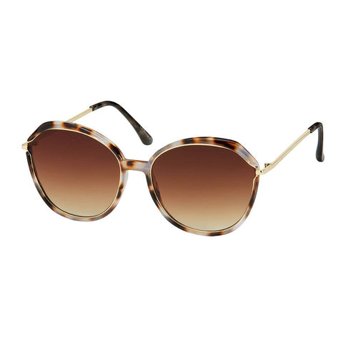 Round Metal Inlay Women's Sunglasses