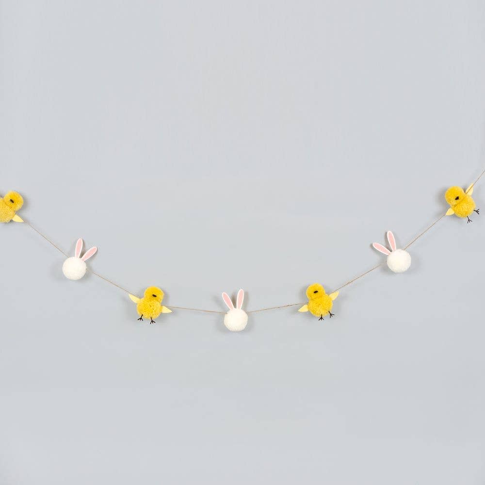 5' pom pom garland BUNNY/CHICK Easter Spring decor