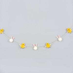 5' pom pom garland BUNNY/CHICK Easter Spring decor