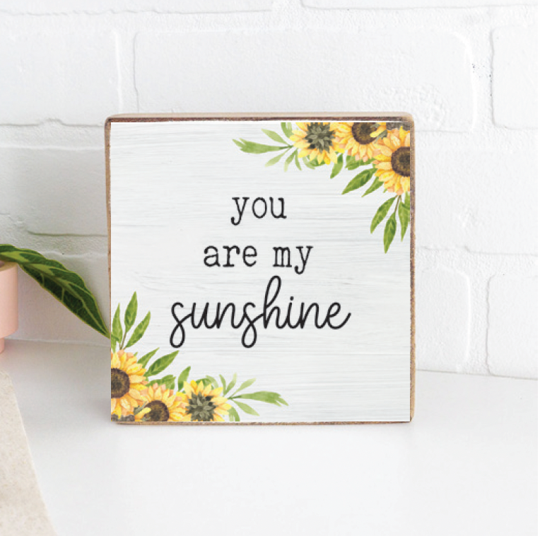Rustic Marlin - Sunflower Sunshine Decorative Wooden Block