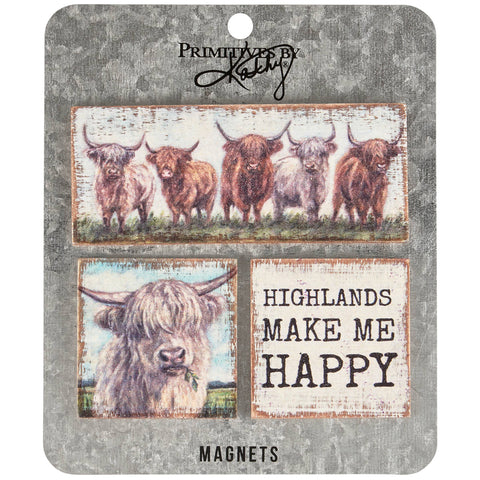 Highland Cows Magnet Set