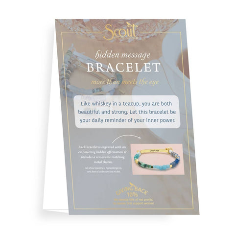 Scout Curated Wears - Hidden Message Bracelet - Brave/African Turquoise/Gold