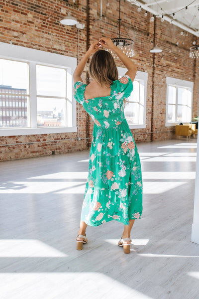 Deanna Floral Tiered Midi Dress