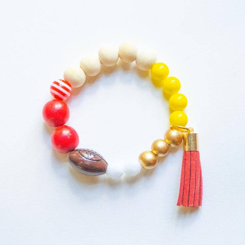 Hazel & Ollie - Kansas City KC Kids Football Bracelet