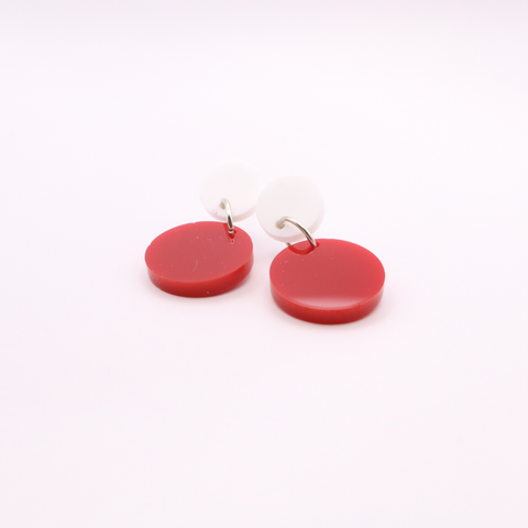 Red and White Acrylic Game Day Earrings