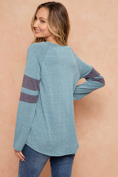 Triblend Colorblock Knit Top