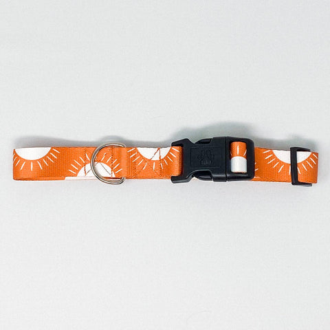 Camp Hound - Sunshine Recycled Dog Collar | Bohemian Orange Sun: L / Orange
