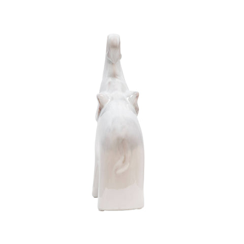 Ivory 6x11 in. Ceramic Novelty Elephant Figurine