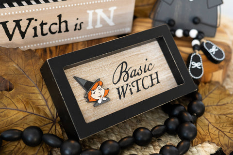 7x4 wood frame sign WITCH/SPICE Halloween FALL decor