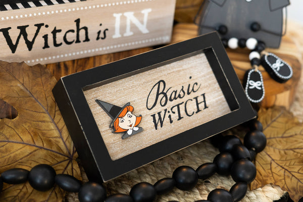 7x4 wood frame sign WITCH/SPICE Halloween FALL decor