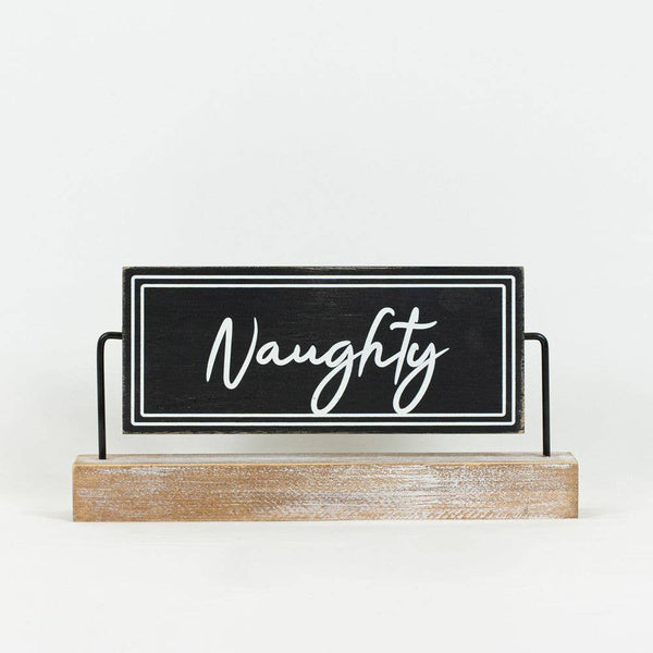 12x5x2 sign on stand (NGHTY/NCE) Christmas Decor