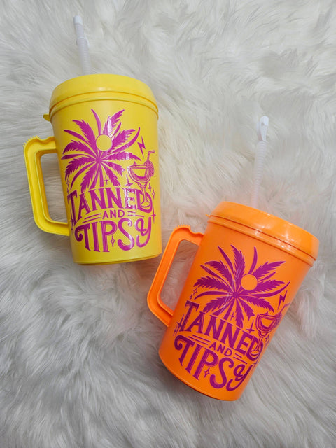 'Tanned and Tipsy' Mega Trucker Mug 34oz