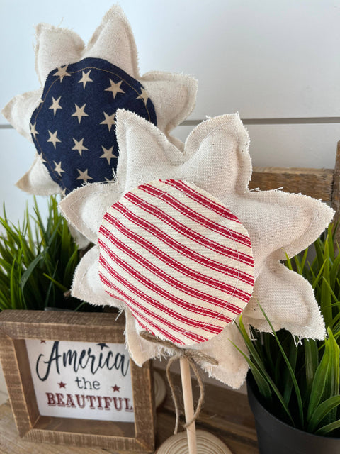 Rustic 4th of July Sunflower Set - Vintage