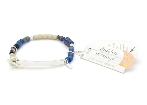 Scout Curated Wears - Hidden Message Bracelet - Brave AF/Lapis/Silver