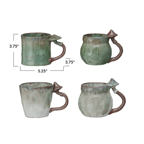 14 oz. Stoneware Mug w/ Mushroom Handle