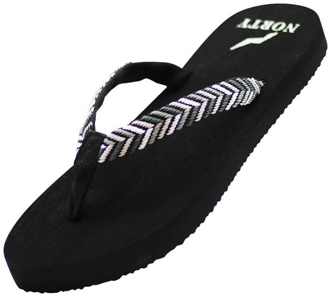 The Norty Brand - Norty WOMENS 5-10 SANDAL FLIP FLOP BLACK GREY Prepack