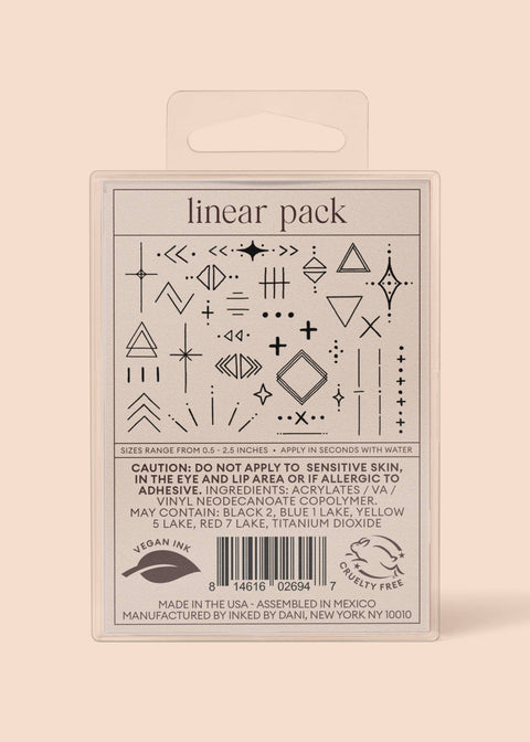 Linear Temporary Tattoo Pack