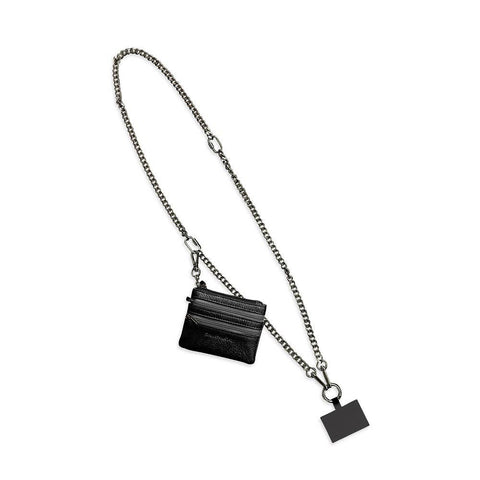Clip & Go Chain Crossbody Phone Carrier with Zippered Pouch