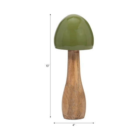 Decorative Figurine - Green Wood Coned Mushroom, 10 in.