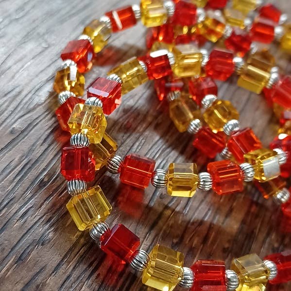 KC Czech Glass Beaded Stretchy Bracelet