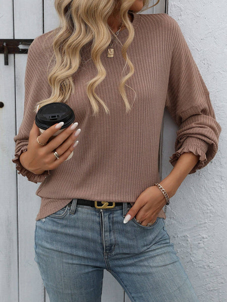 Women Loose Casual Pit Strip Long-sleeved
