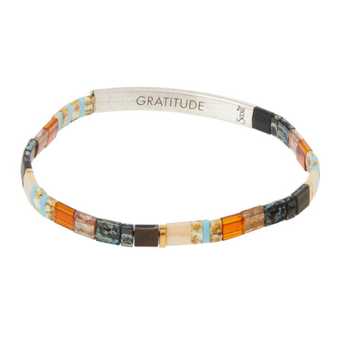 Scout Curated Wears - Good Karma Miyuki Bracelet | Gratitude - Earth/Sky/Silver