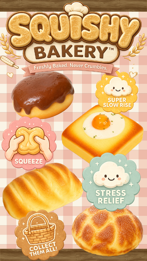 Novelty Brands - Fun Doh Bakery Slow Rise Squishy Bread Variety - 12/Display