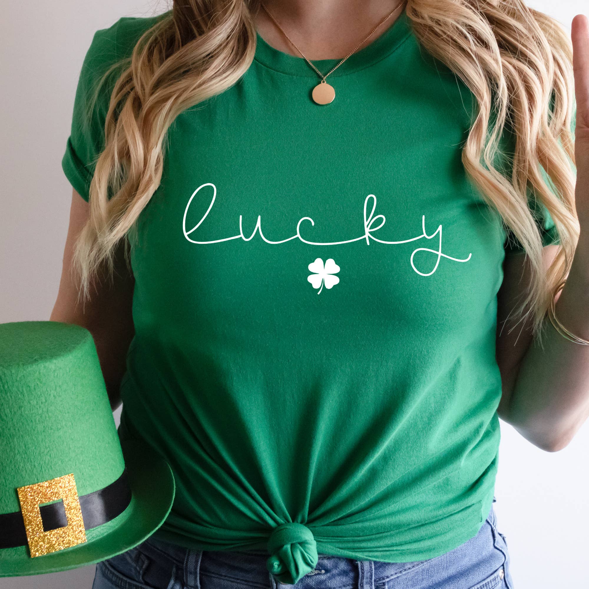 Lucky Clover T-Shirt St. Patrick's White Lucky Clover Tshirt