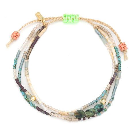 Scout Curated Wears - Mixed Media Bracelet - Transformation/African Turquoise/Gold