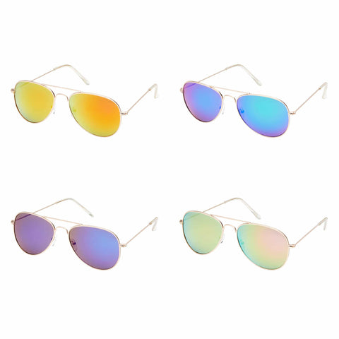 Gold Aviator Unisex Sunglasses