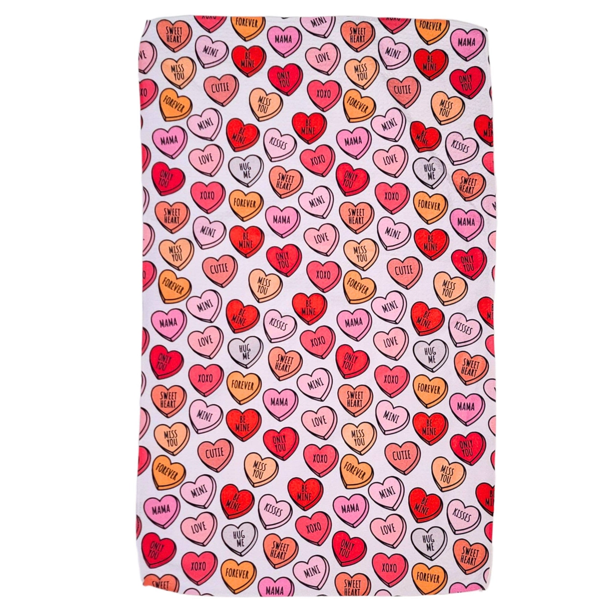 Valentines Be Mine Hearts Waffle Weave Towels