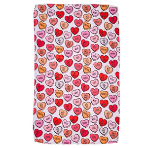 Valentines Be Mine Hearts Waffle Weave Towels