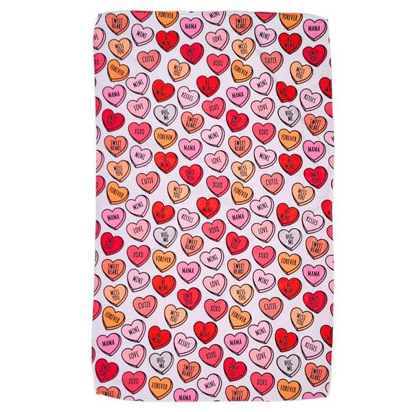 Valentines Be Mine Hearts Waffle Weave Towels