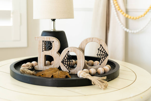 12x5 wood cutout BOO Halloween table home Decor