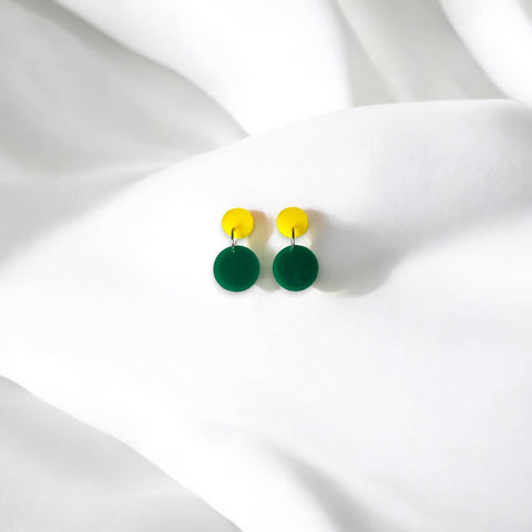 Green & Yellow Acrylic Game Day Earrings