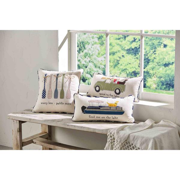 Worry Less Paddle More Pillow