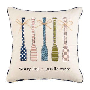 Worry Less Paddle More Pillow