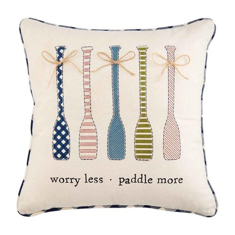 Worry Less Paddle More Pillow