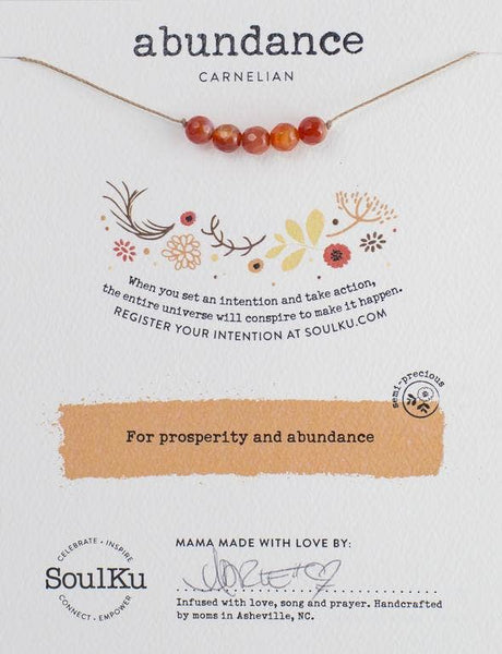 Carnelian Intention Necklace for Abundance - IN02