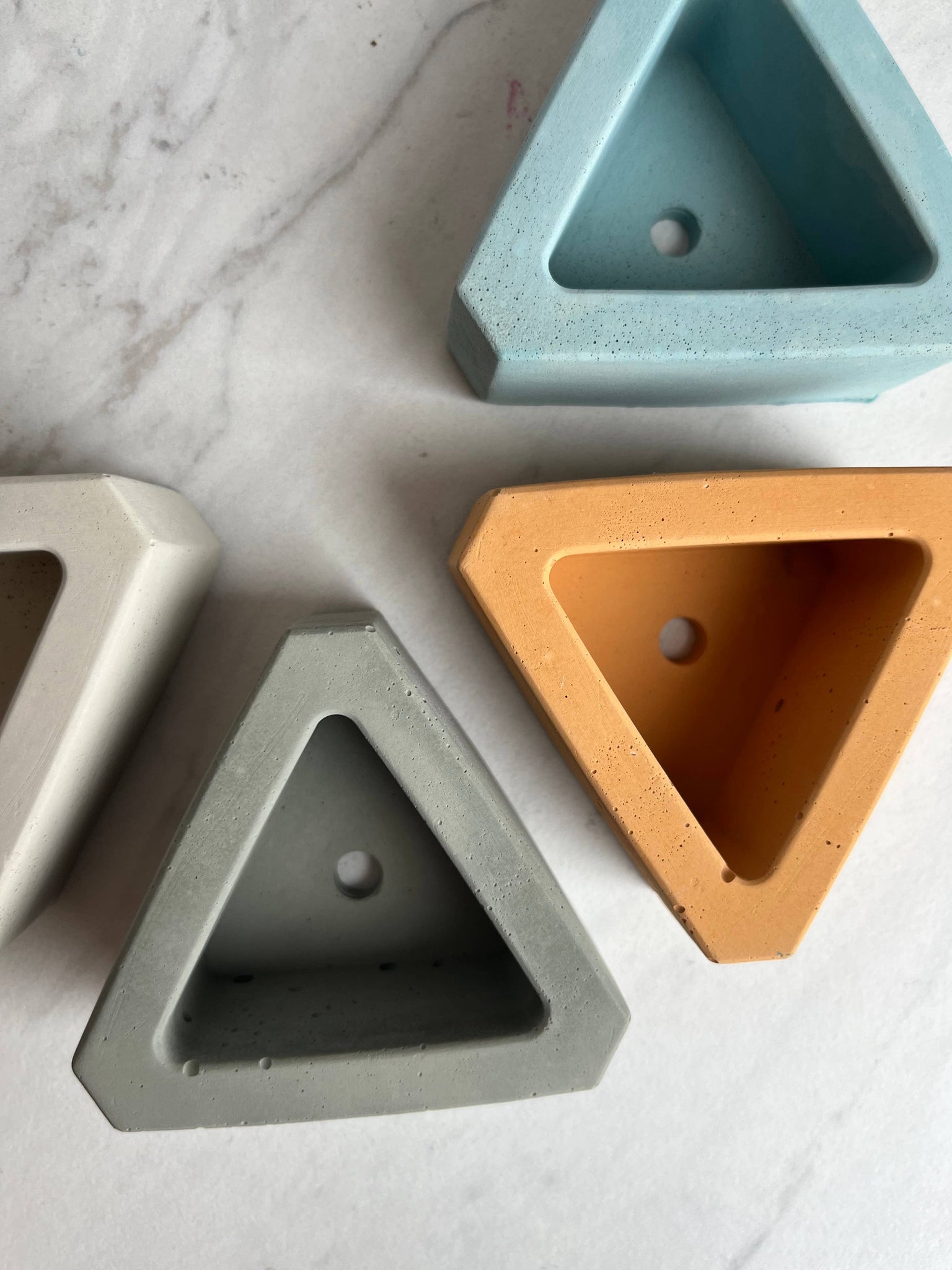 Nora - STACKED Triangle Succulent Planter with Faux Succulent
