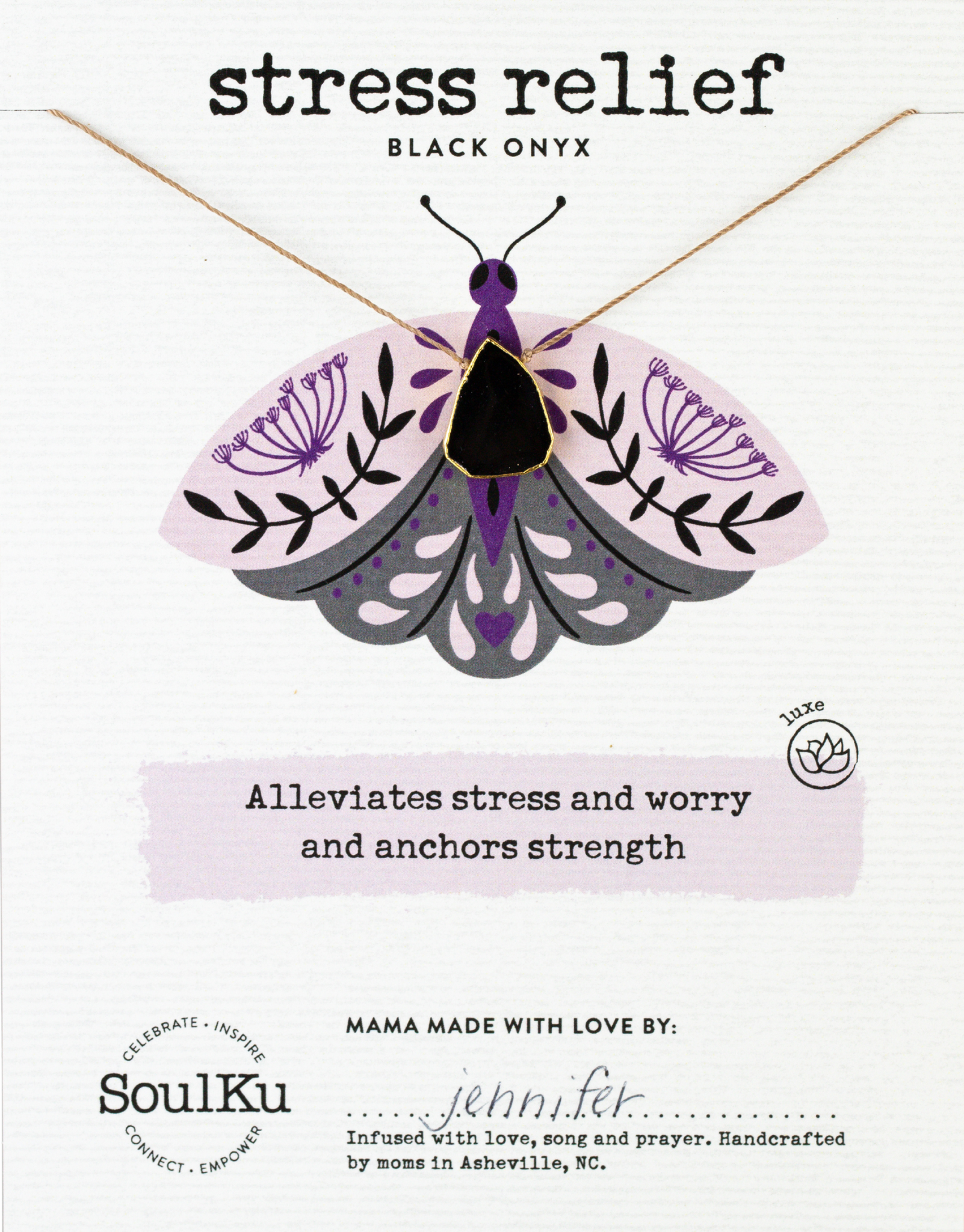 SoulKu - Black Onyx Alchemy Necklace for Stress Relief